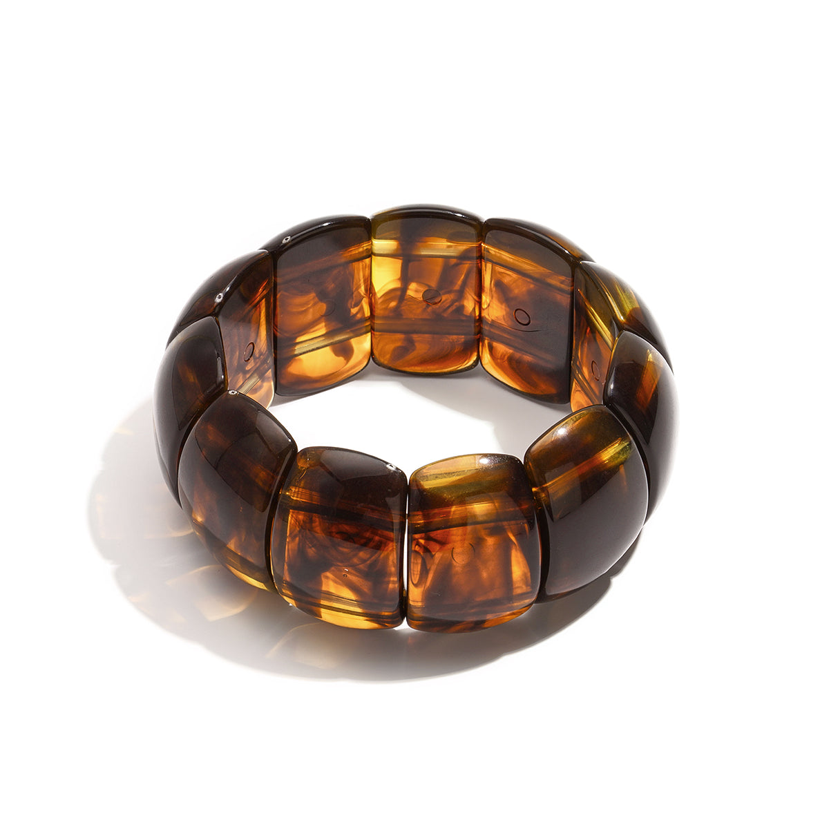 Elastische schakelarmband met luxe gemarmerde afwerking