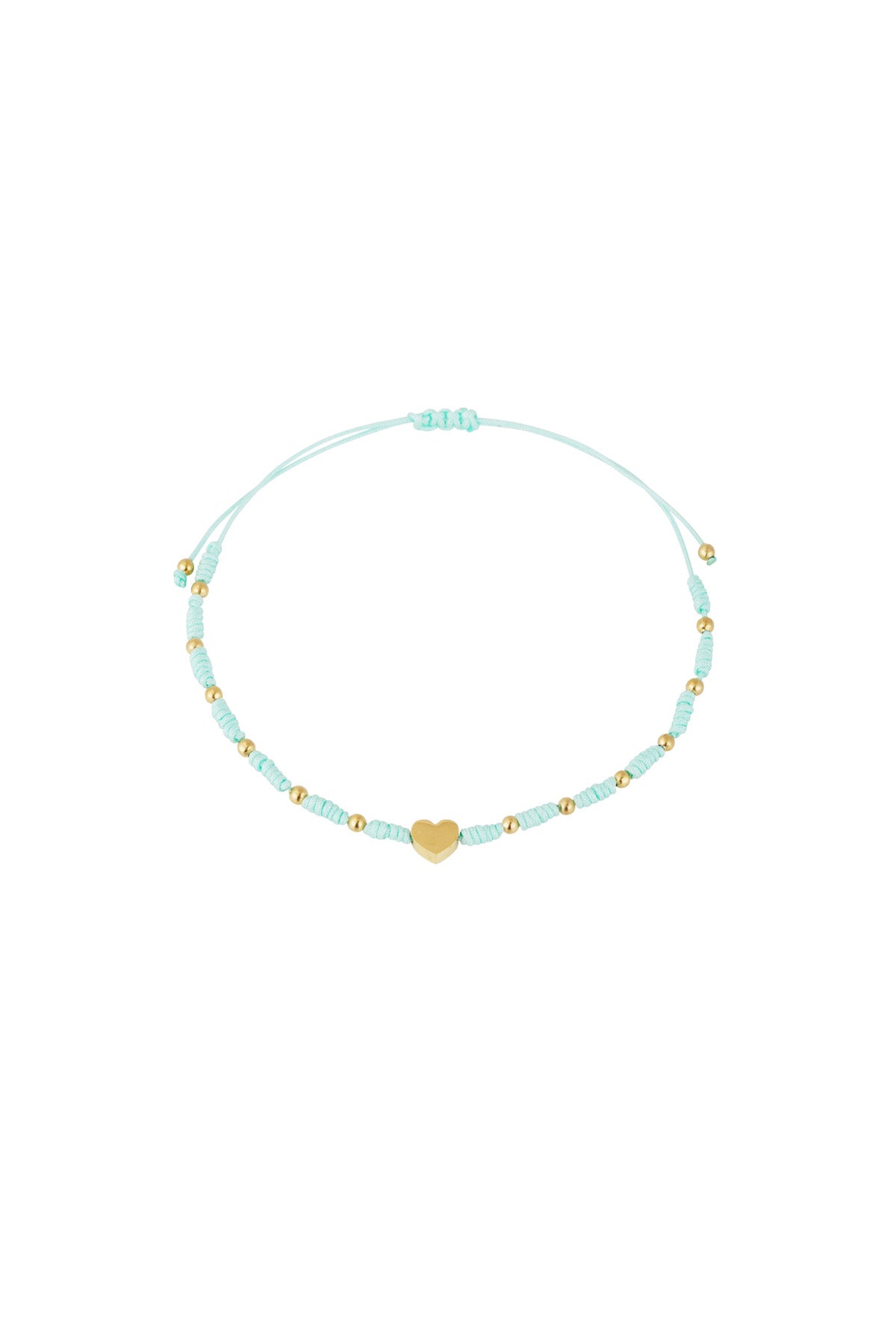 Touw armbandje met hartje