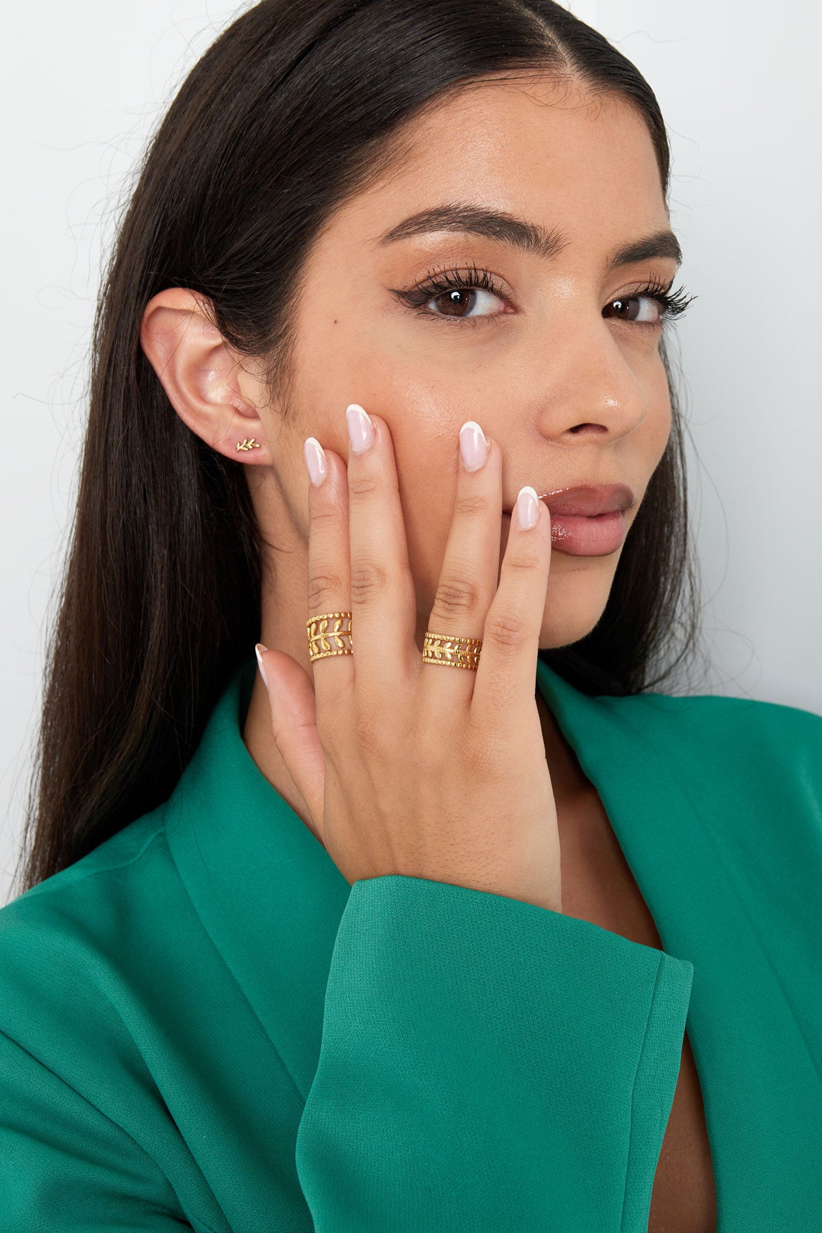 Verstelbare ring met barok print