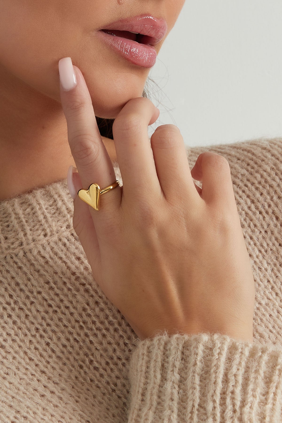 Verstelbare ring met hartje