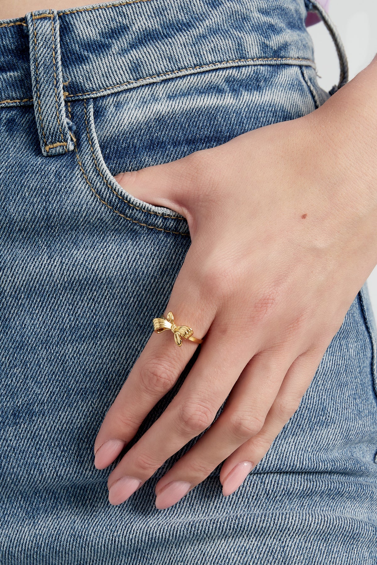 Verstelbare ring met strik