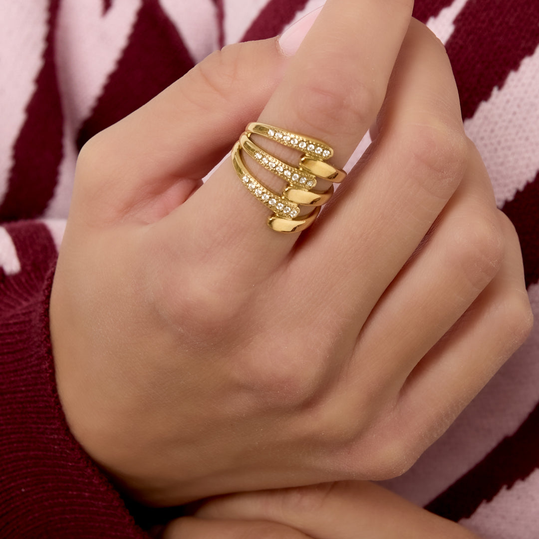 Verstelbare ring steentjes