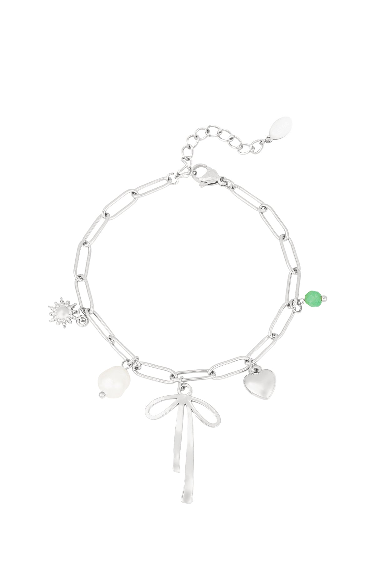 Bedelarmband met strik 