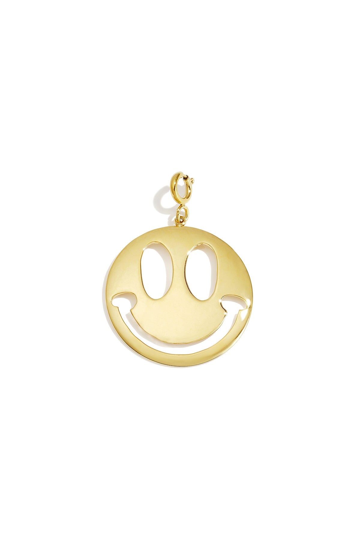 Gouden smiley bedel van stainless steel