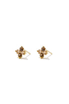 Bloem oorknopjes met bruine steentjes