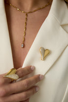 Broche hartje en steentjes