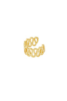 Goudkleurige premium stainless steel ear cuff met open design 