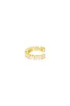 Goudkleurige ear cuff met zilverkleurige steentjes