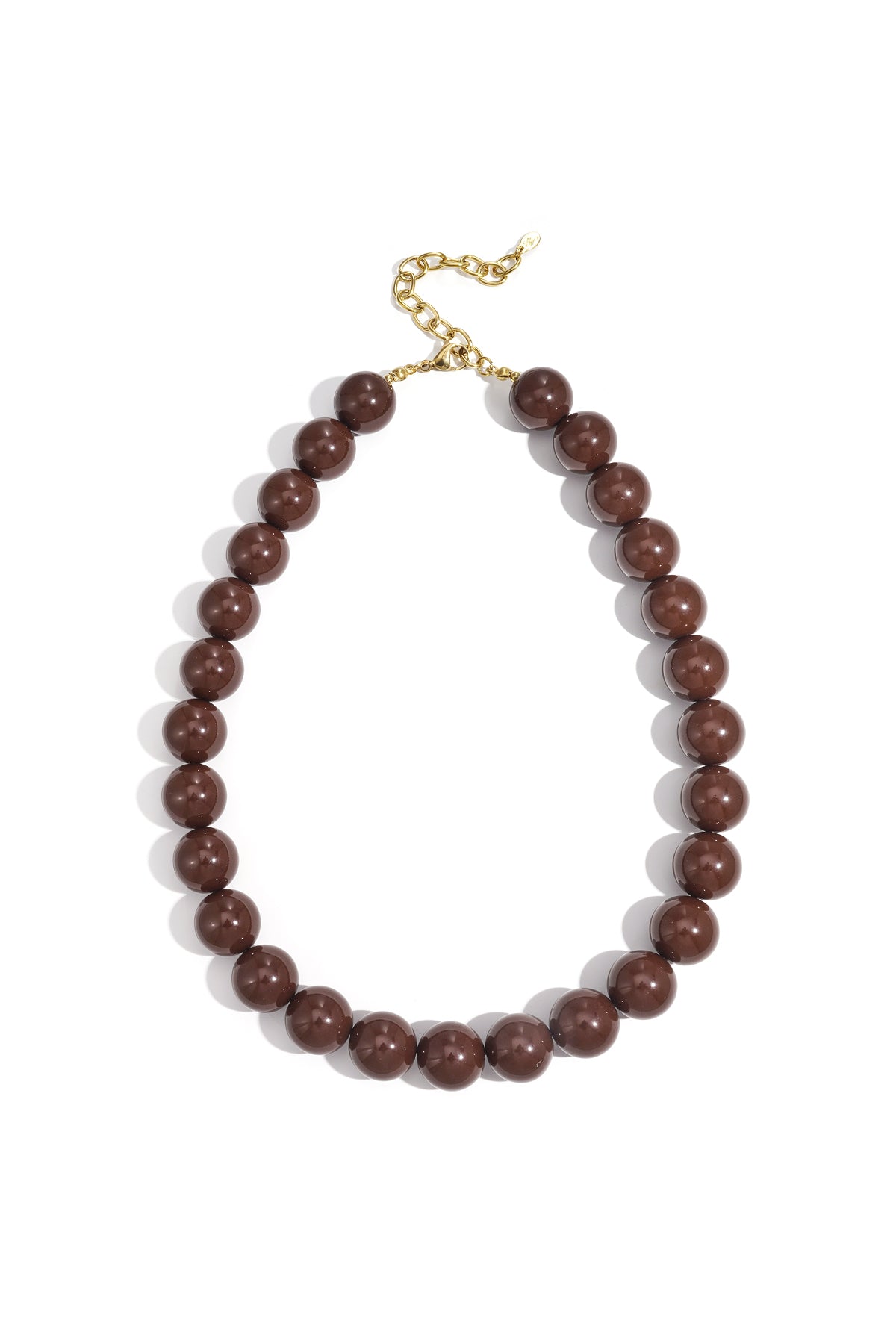 Gekleurde kralen ketting donkerbruin