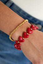 Hartjes kralen armband rood
