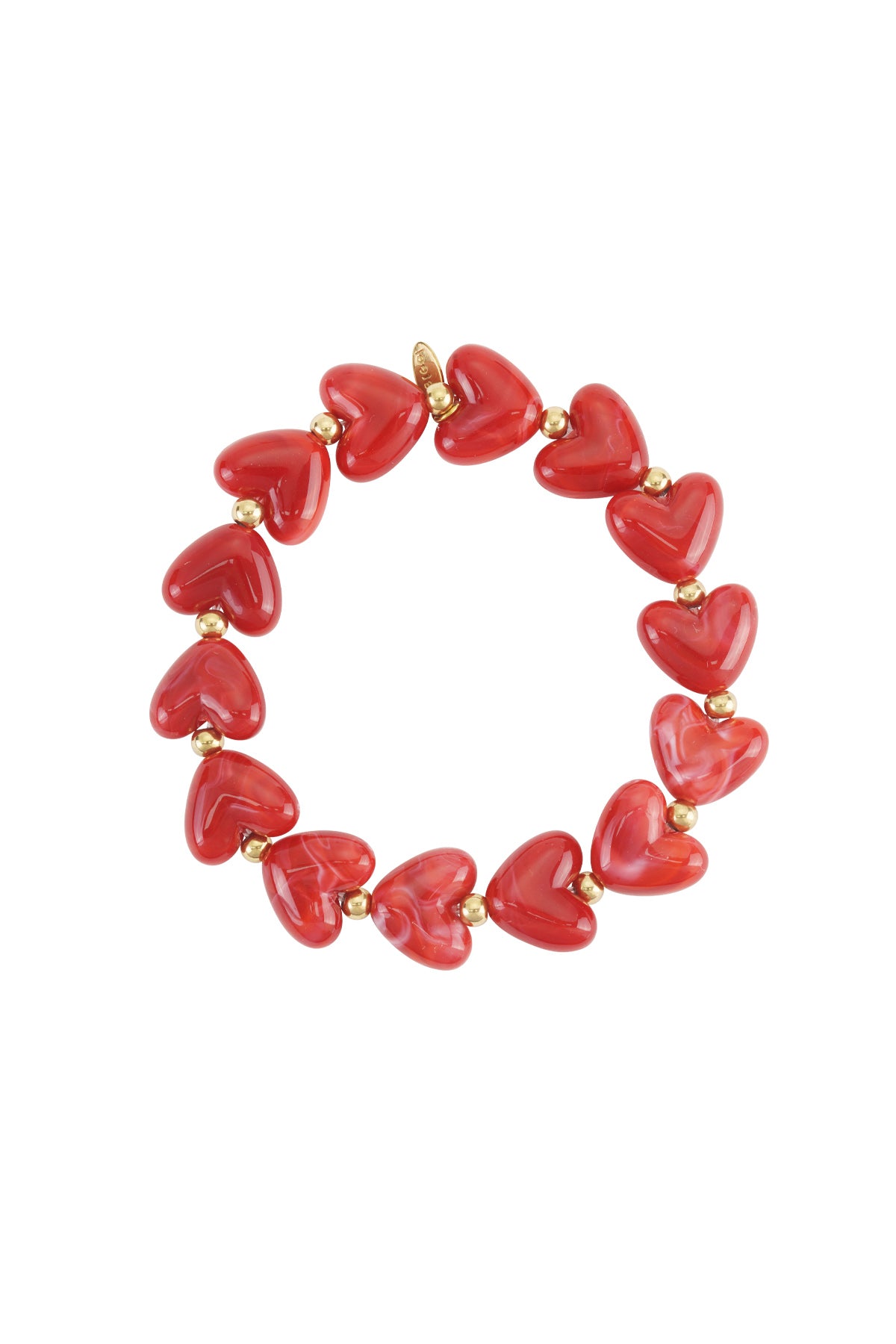 Hartjes kralenarmband rood