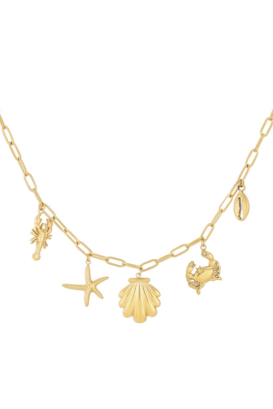 Ketting met bedels zee dieren en schelpen