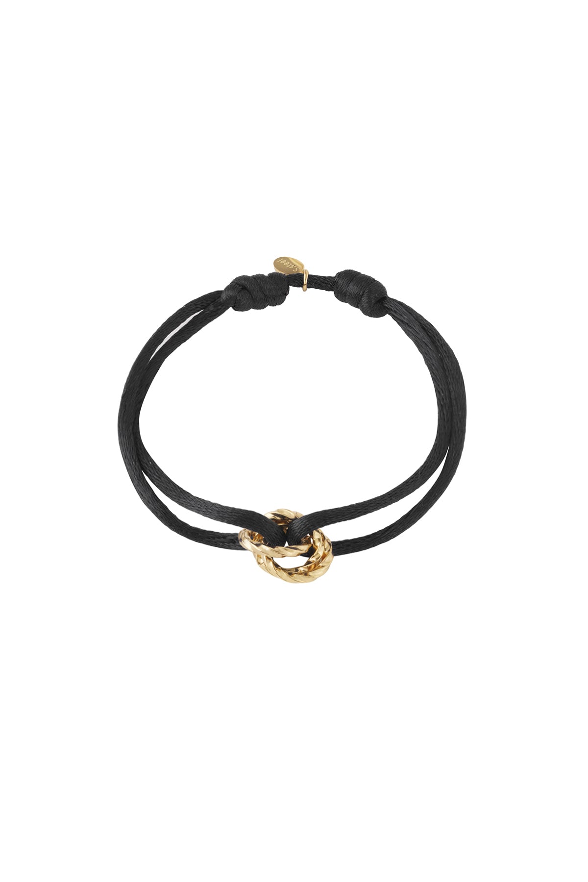 Koord armband ronde bedel