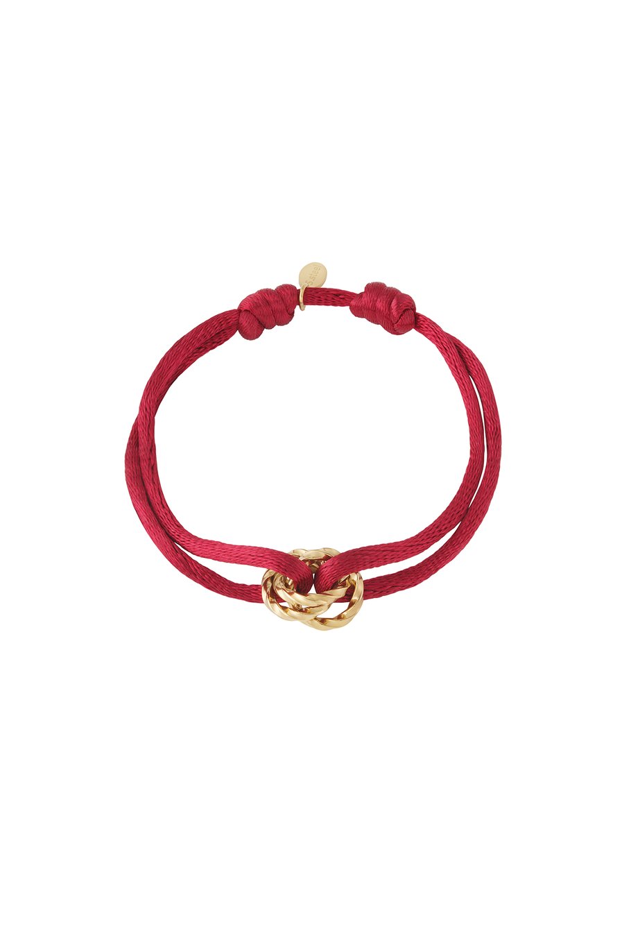 Koord armband ronde bedel