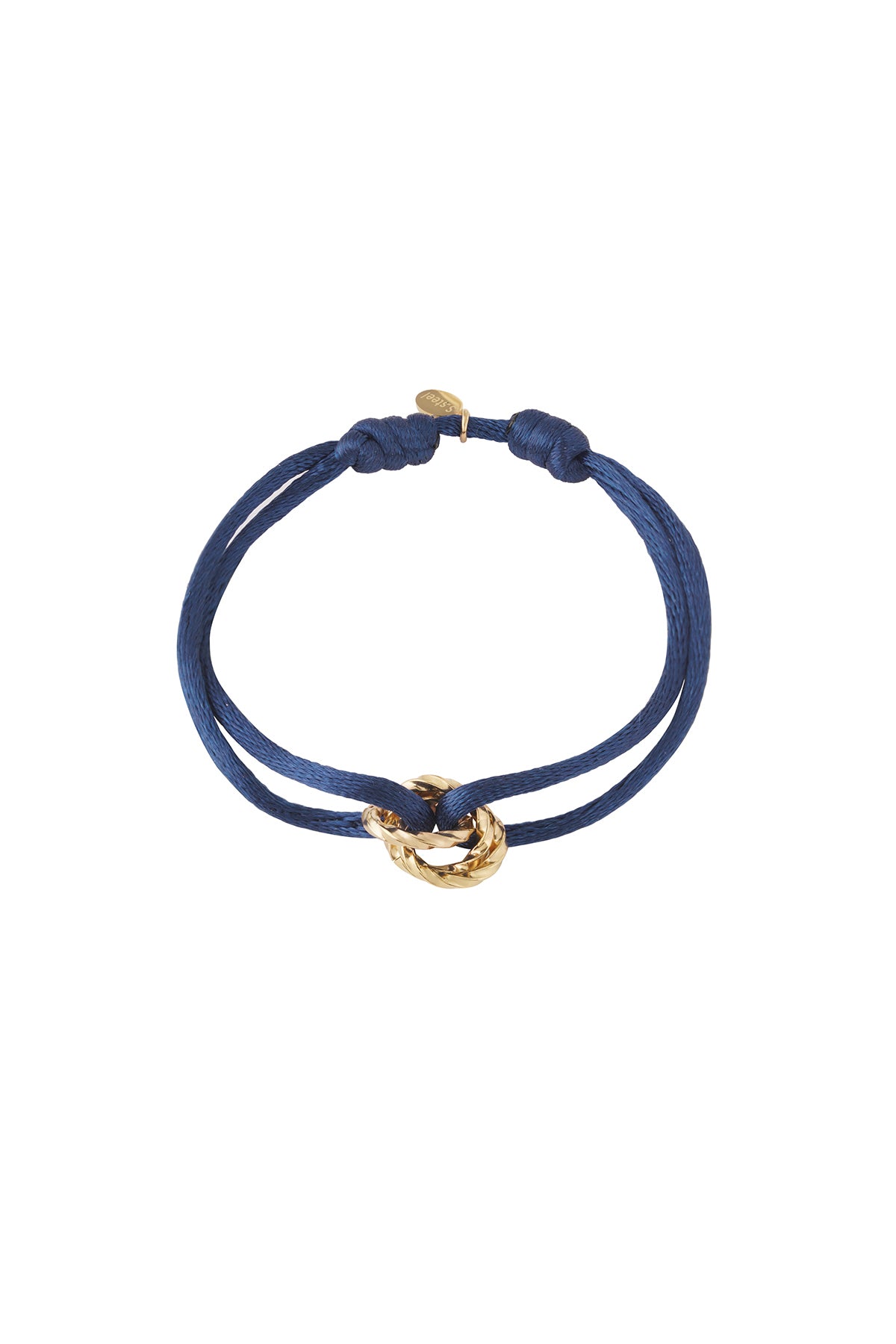 Koord armband ronde bedel