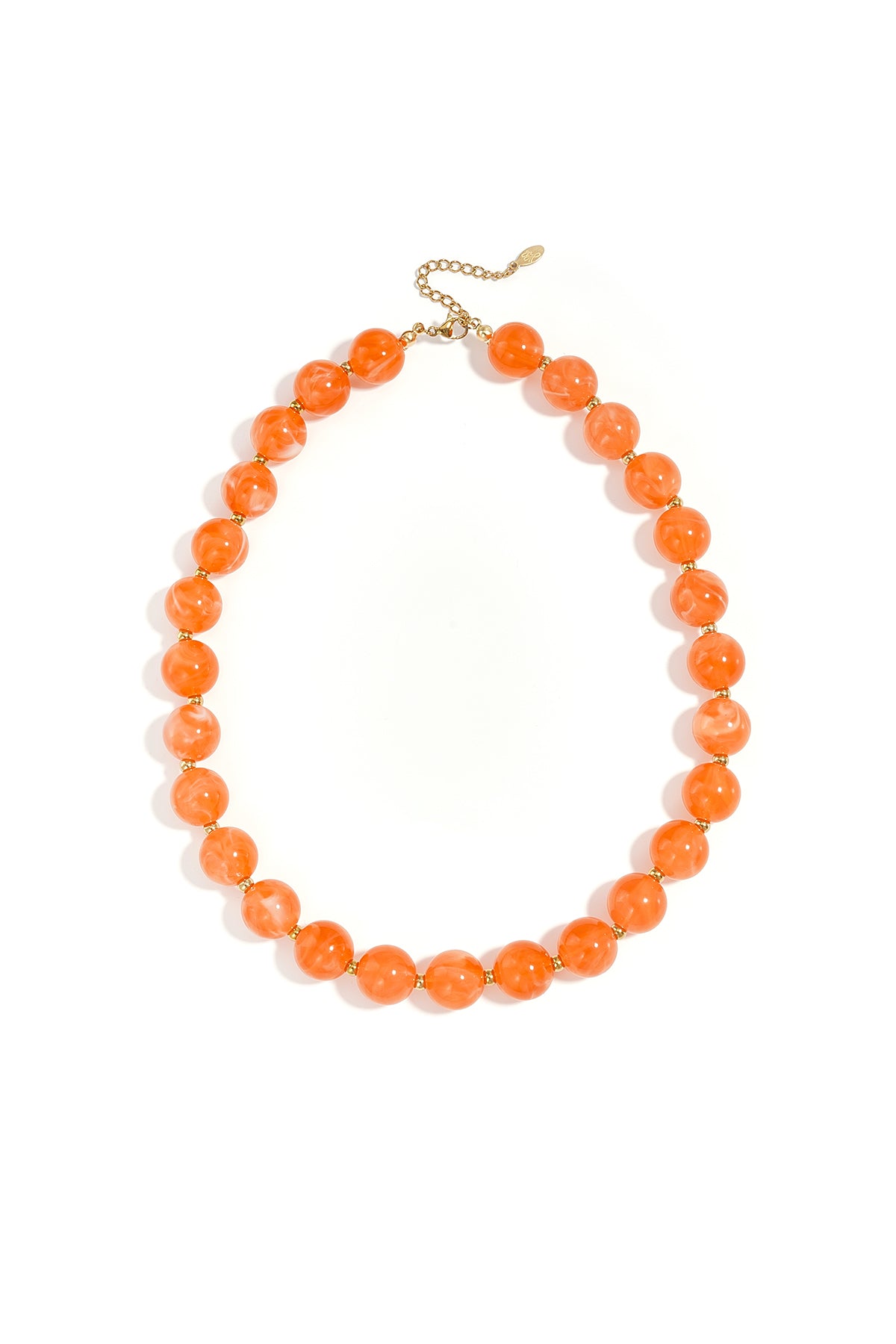 Oranje kralen ketting 