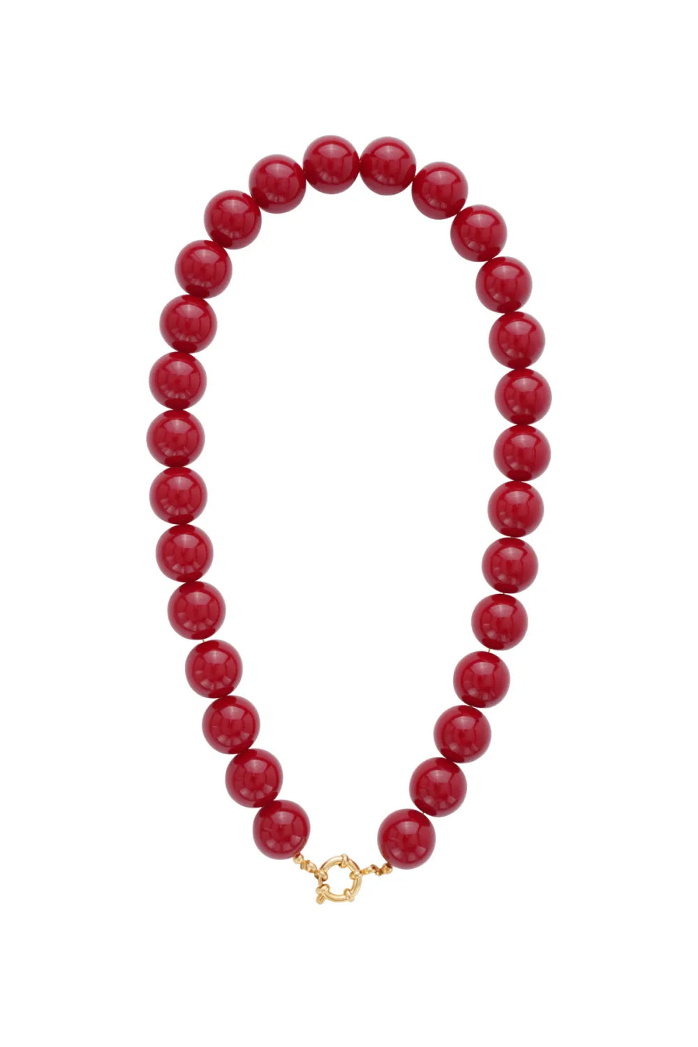 Kralenketting ronde kralen bordeaux rood