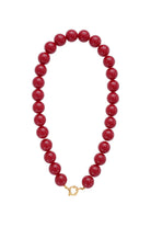Kralenketting ronde kralen bordeaux rood