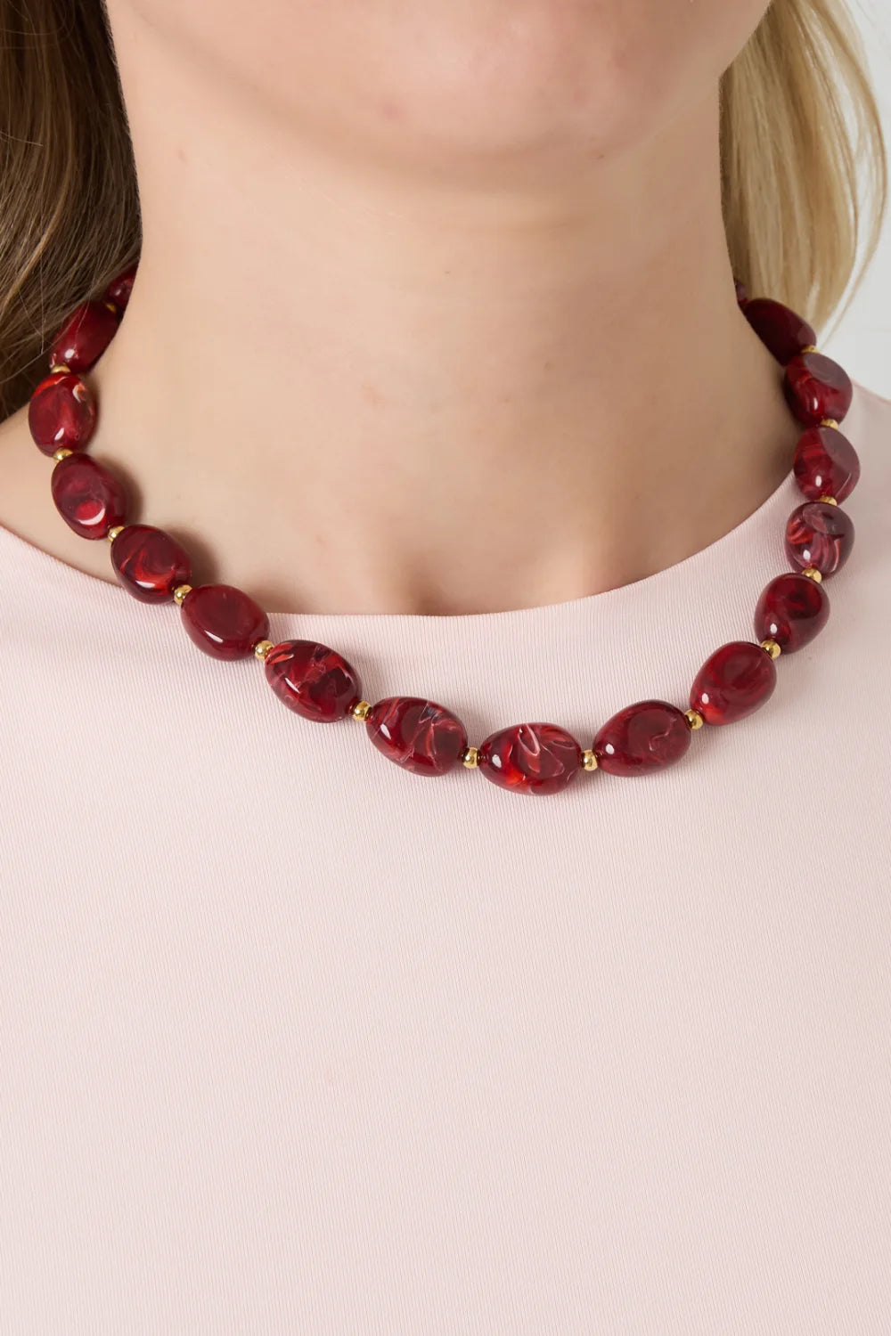 Bordeaux rode kralenketting