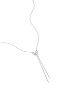 Zilverkleurige premium stainless steel Y-ketting met hartje