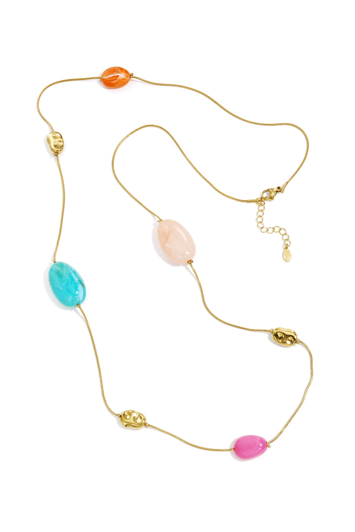 Lange ketting gekleurde stenen