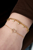 Minimalistische armband hartje en steentjes