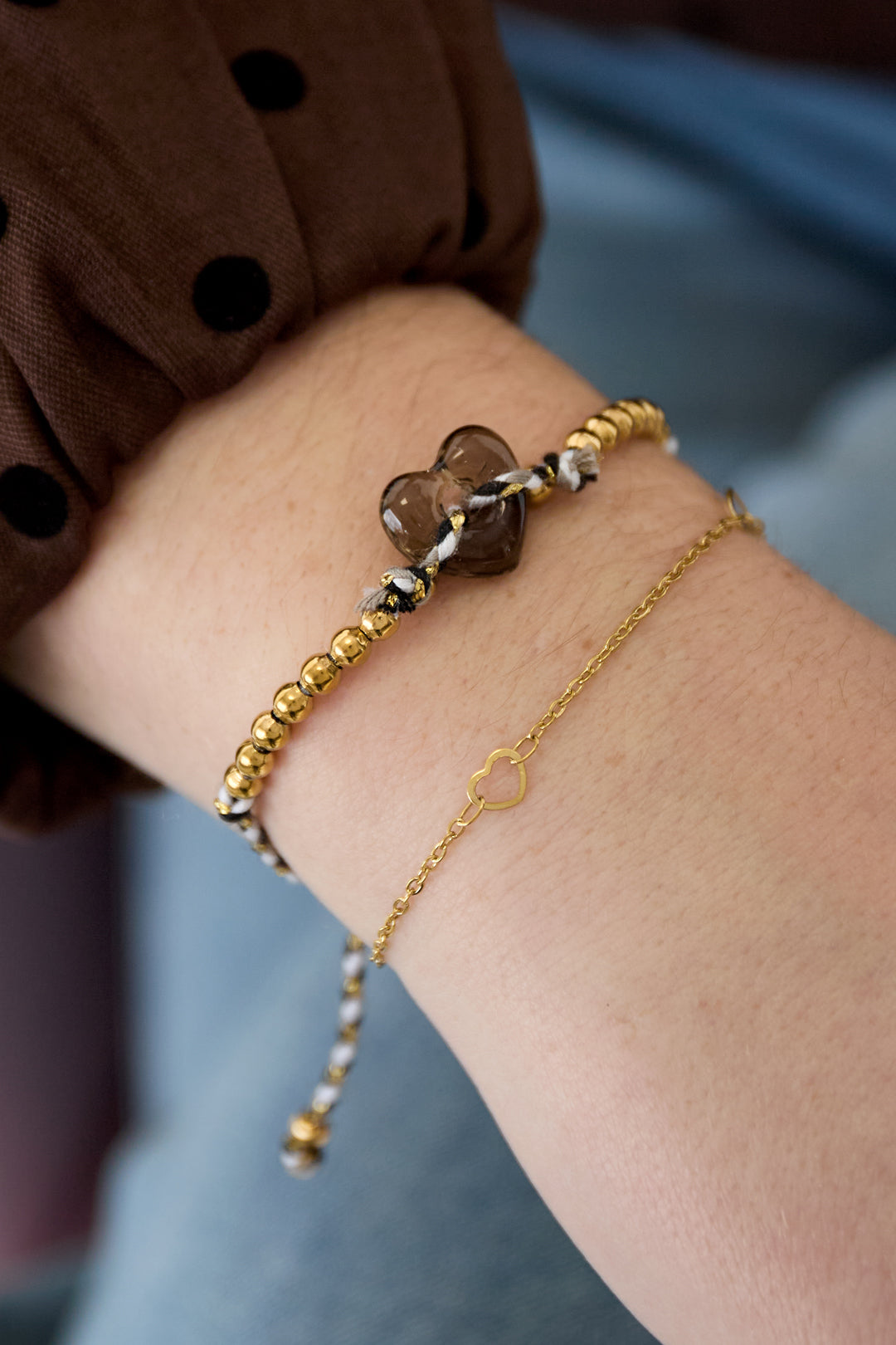 Minimalistische armband open hartjes