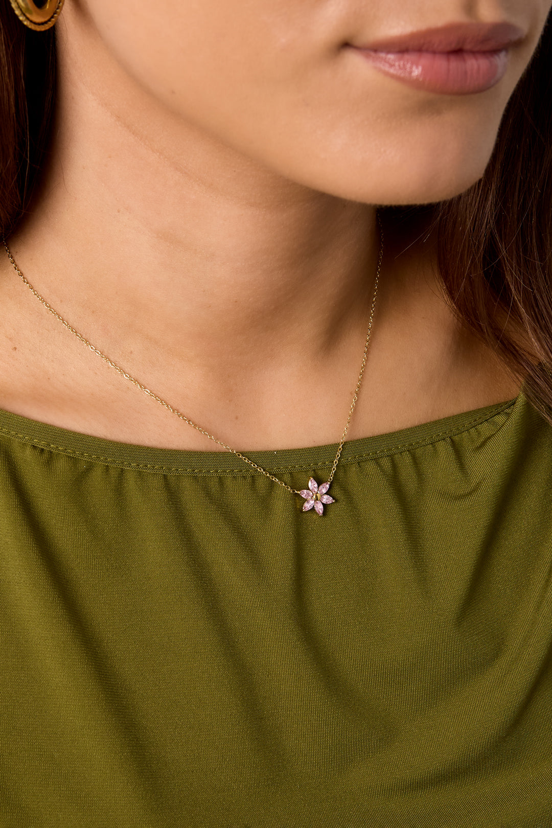 Minimalistische ketting bloem