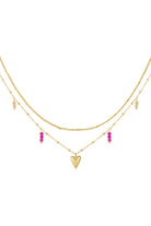 Minimalistische ketting dubbellaags met hartje