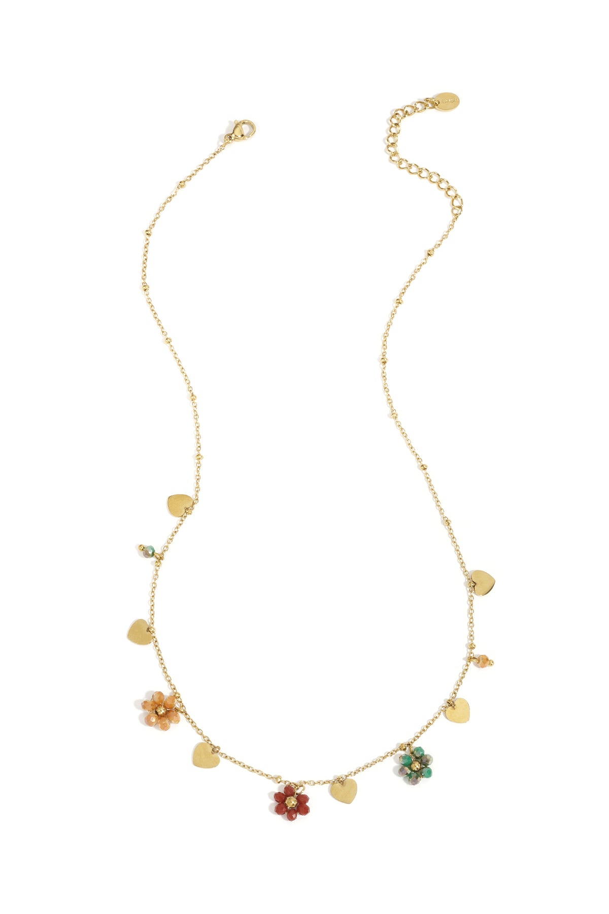 Minimalistische ketting hartjes en bloemetjes