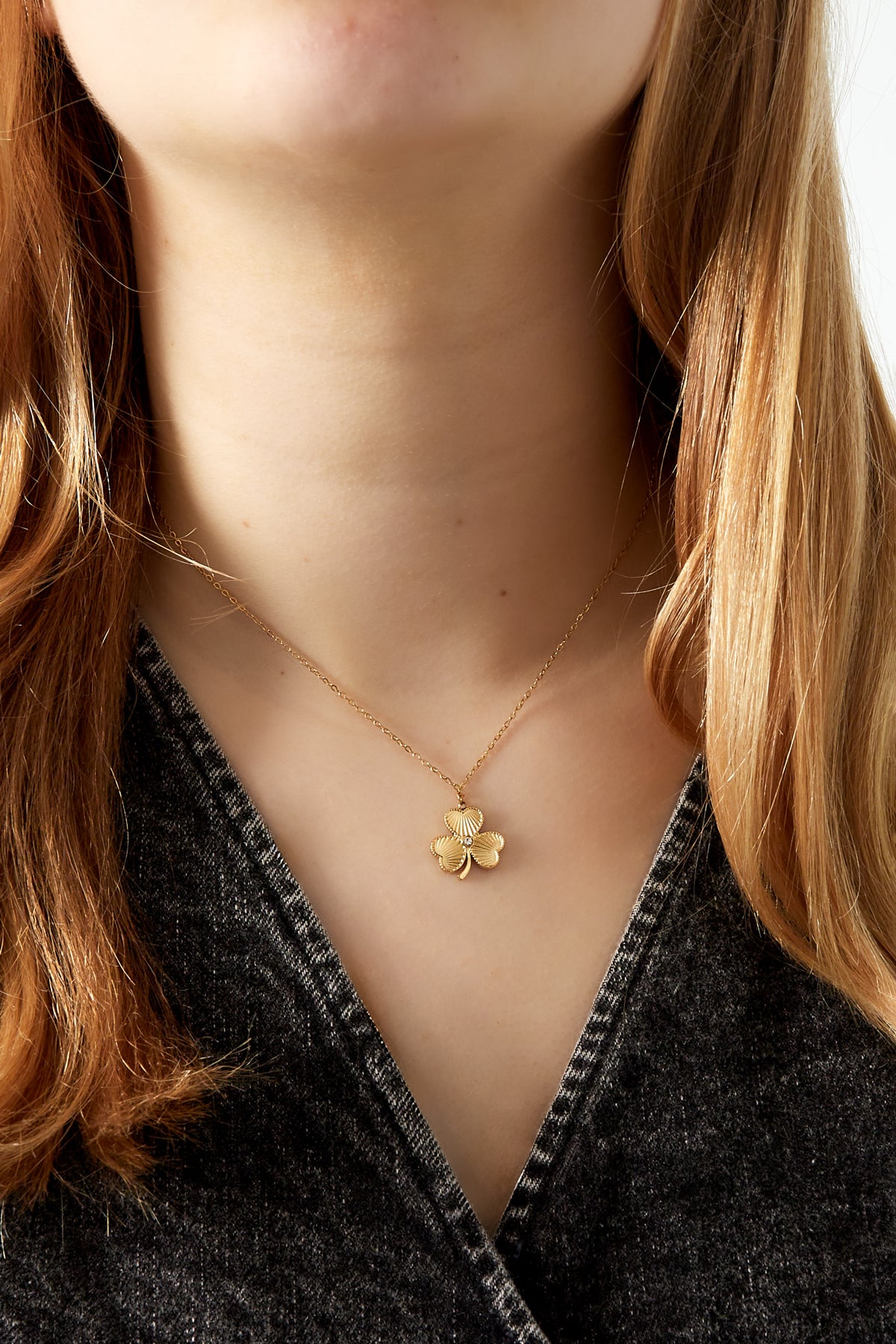 Minimalistische ketting met klavertje
