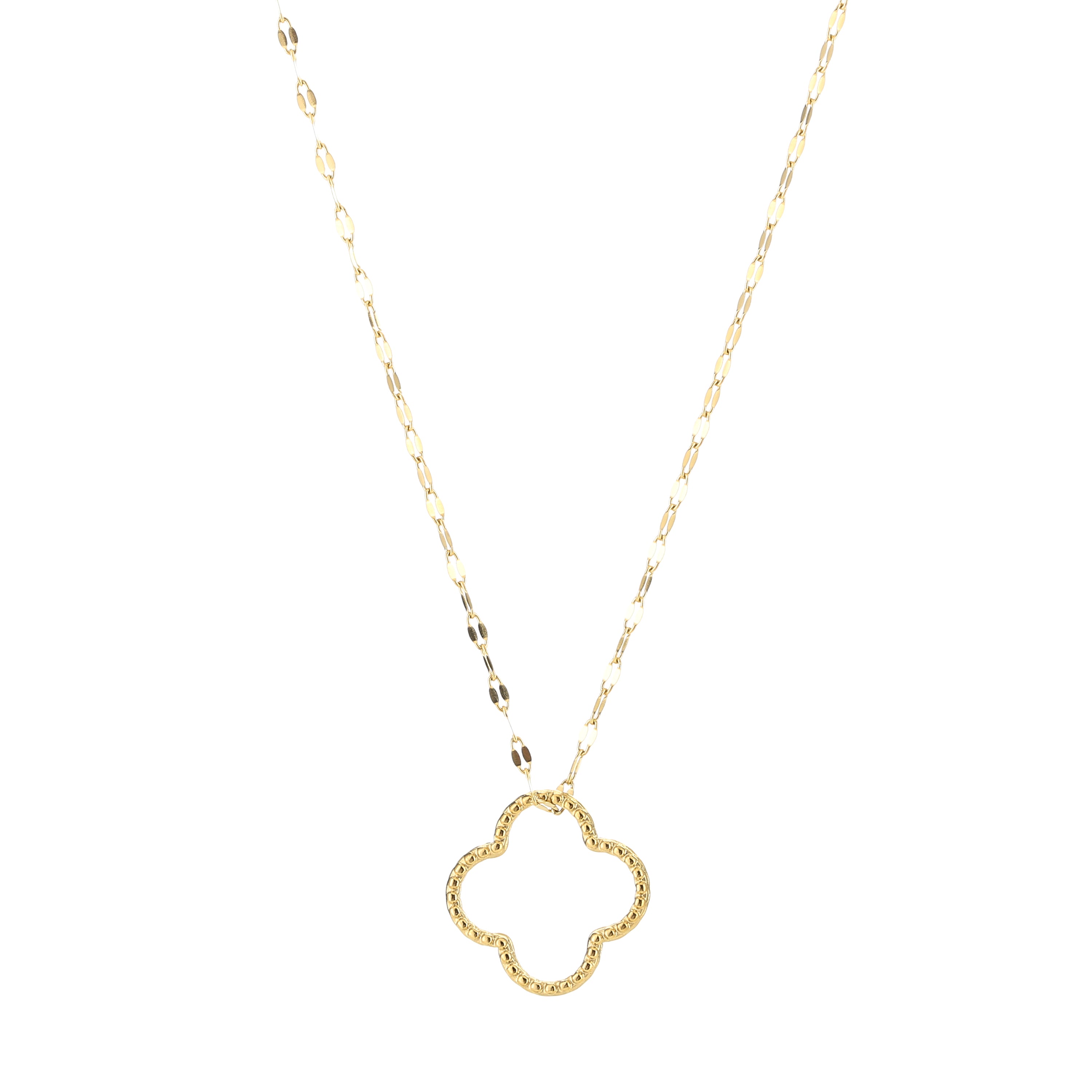 Minimalistische ketting met open klavertje