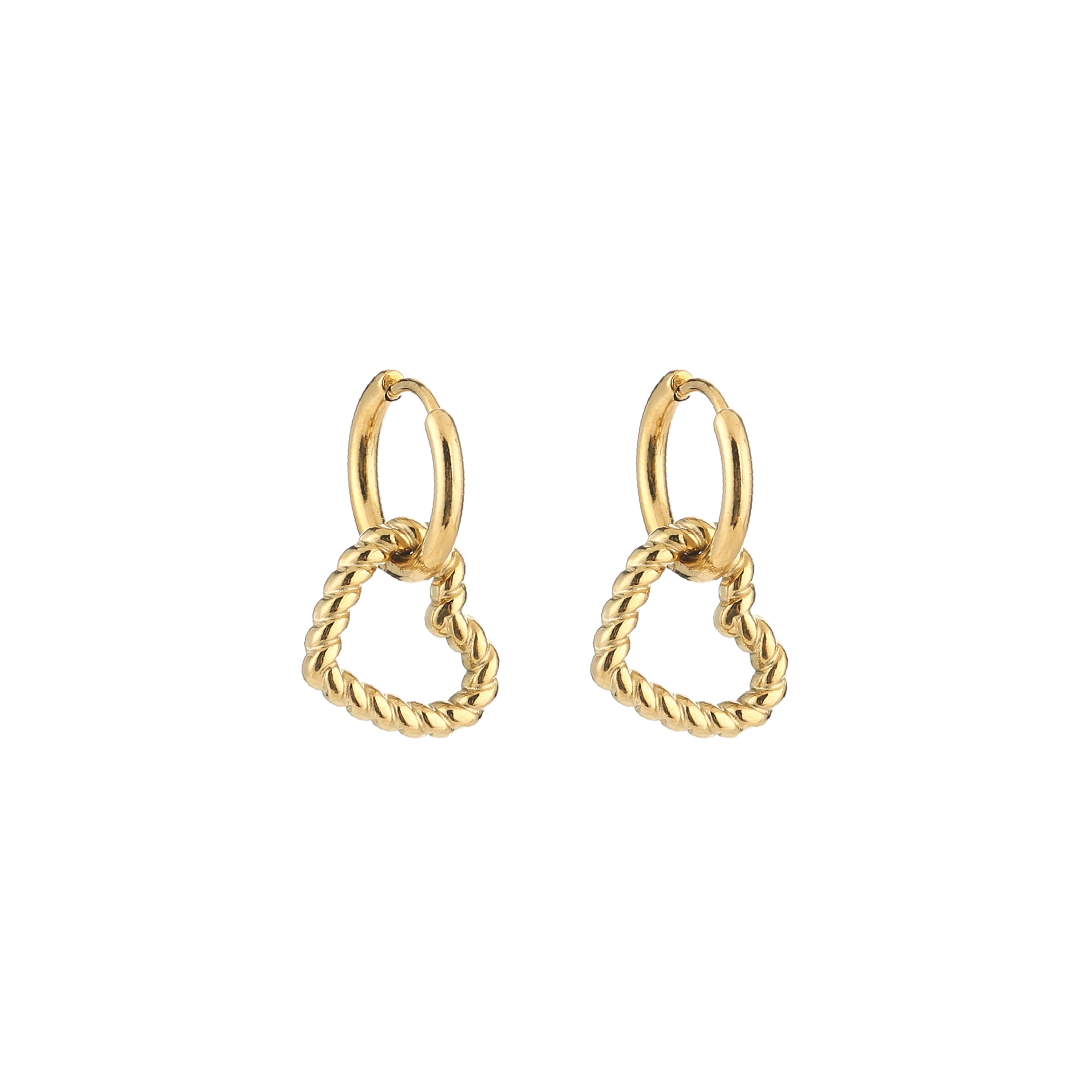 Minimalistische oorbellen gedraaid hartje