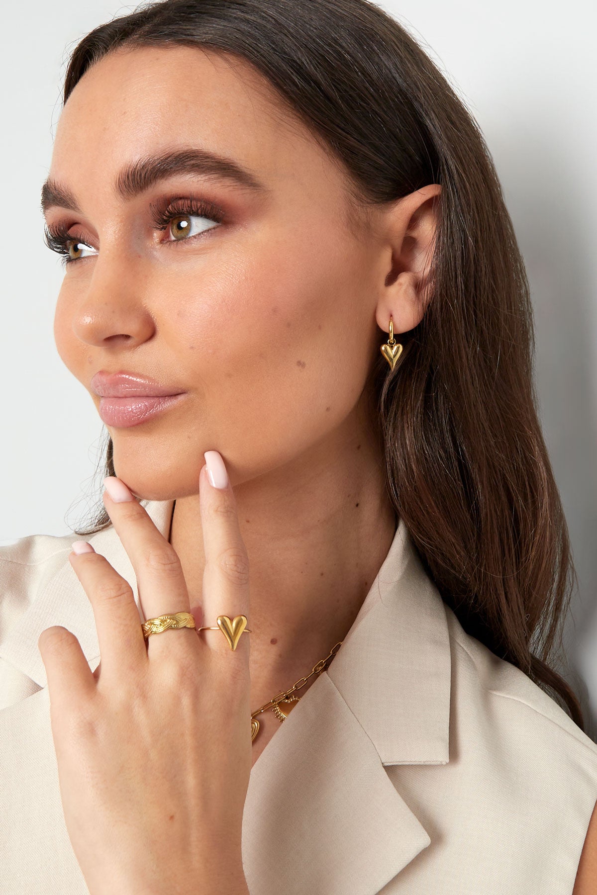 Minimalistische oorbellen hartje