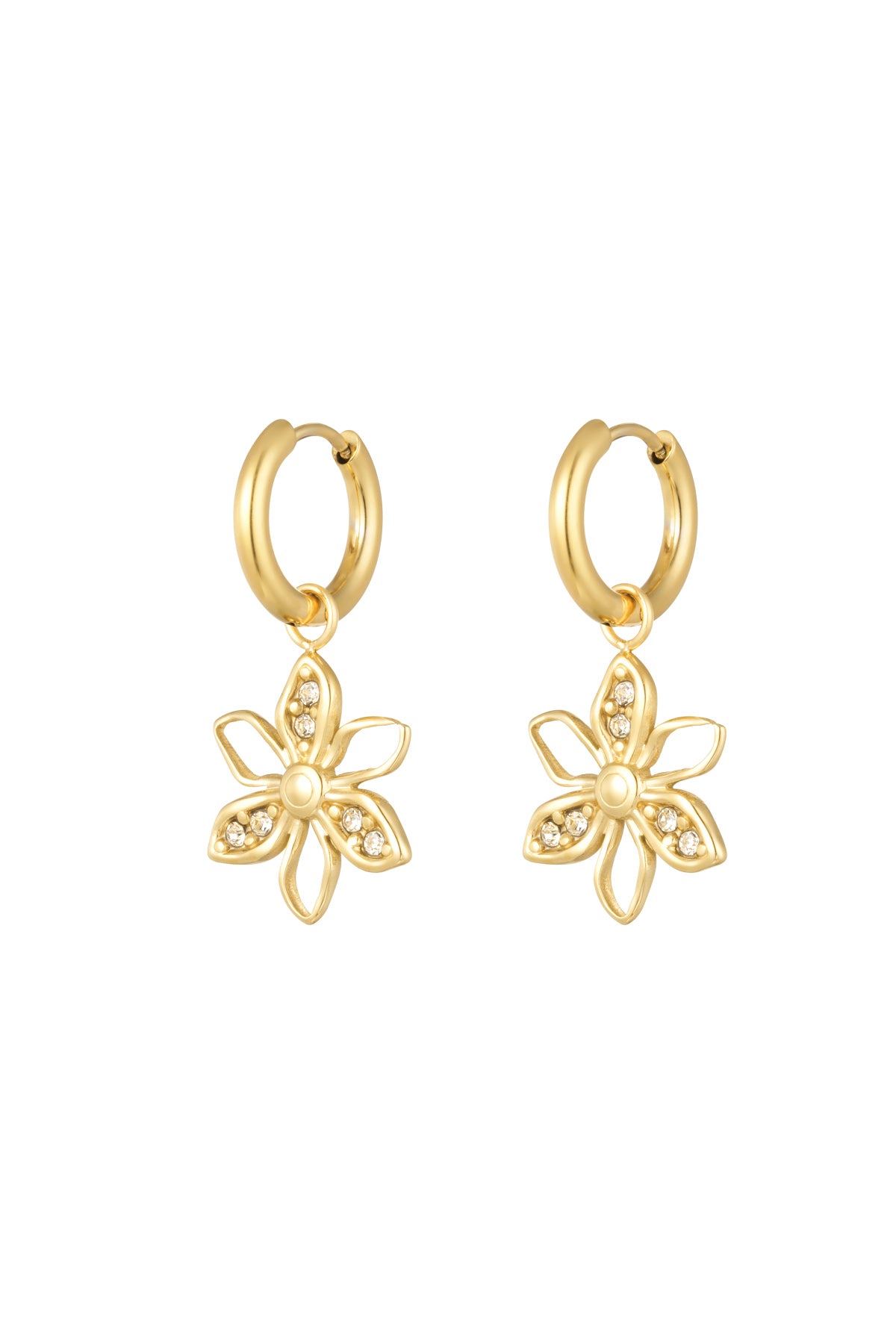 Minimalistische oorbellen met bloemen