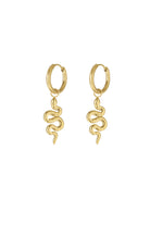 Gouden oorbellen met slang stainless steel