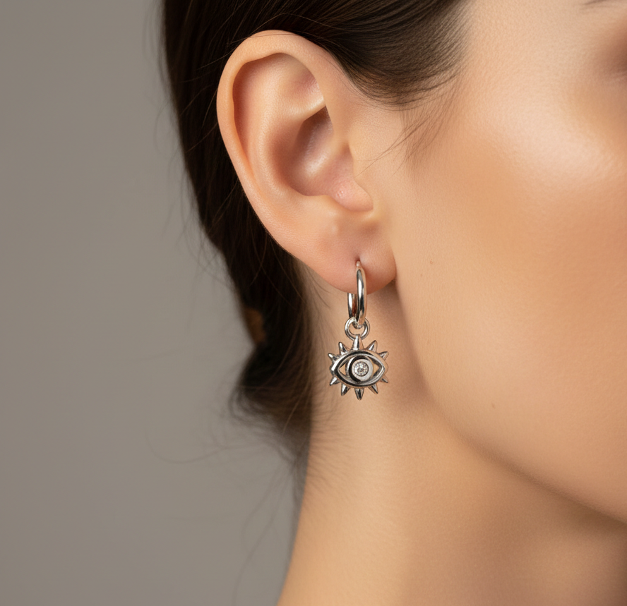 Minimalistische oorbellen oog