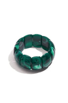 Statement armband met donkergroene gemarmerde schakels en hoogglans afwerking
