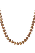 Kralenketting met hartjes donkerbruin
