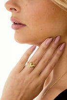 Verstelbare ring hartje en steentjes