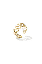 Verstelbare ring met open hartjes