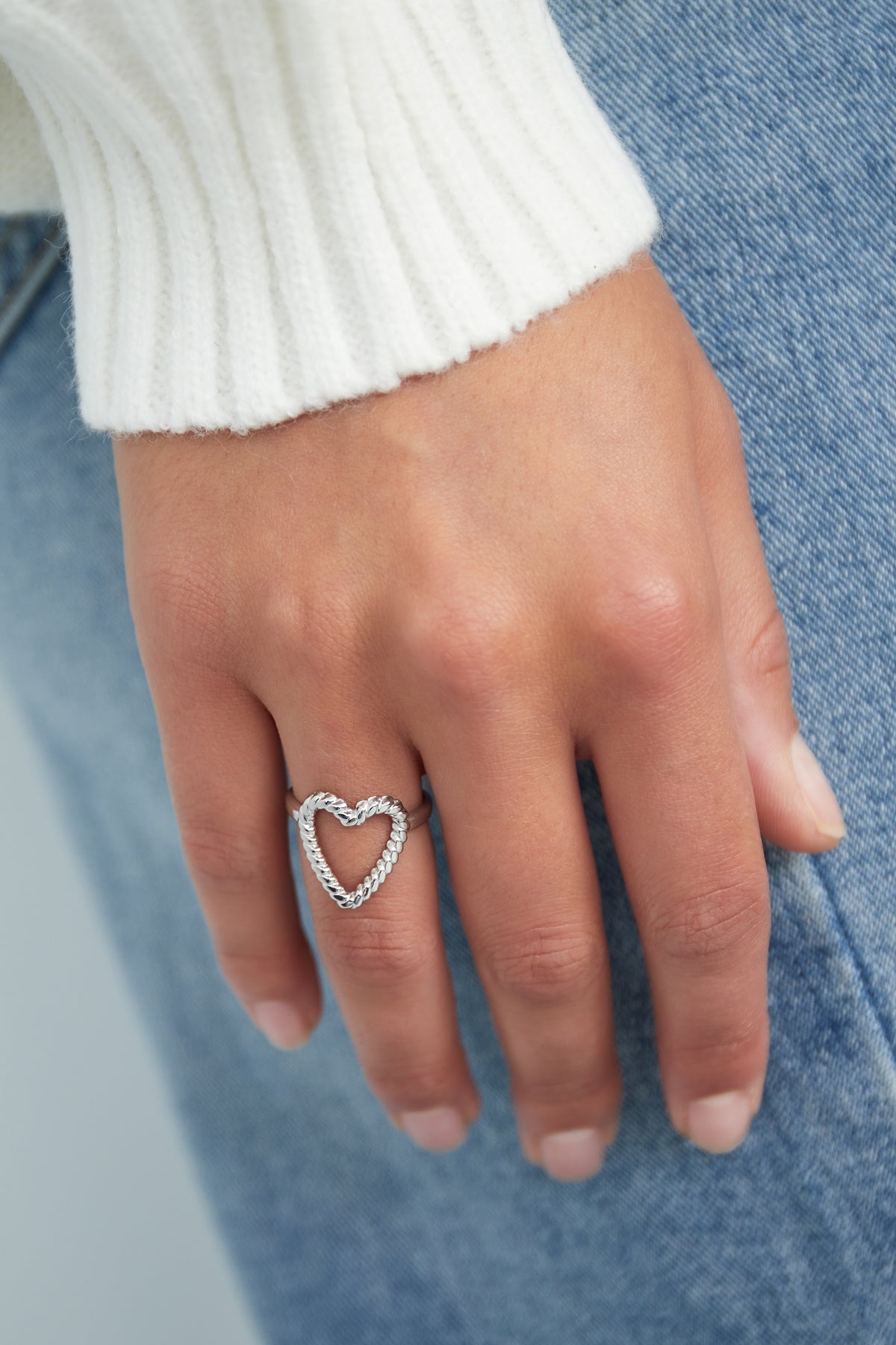 Verstelbare ring open hart