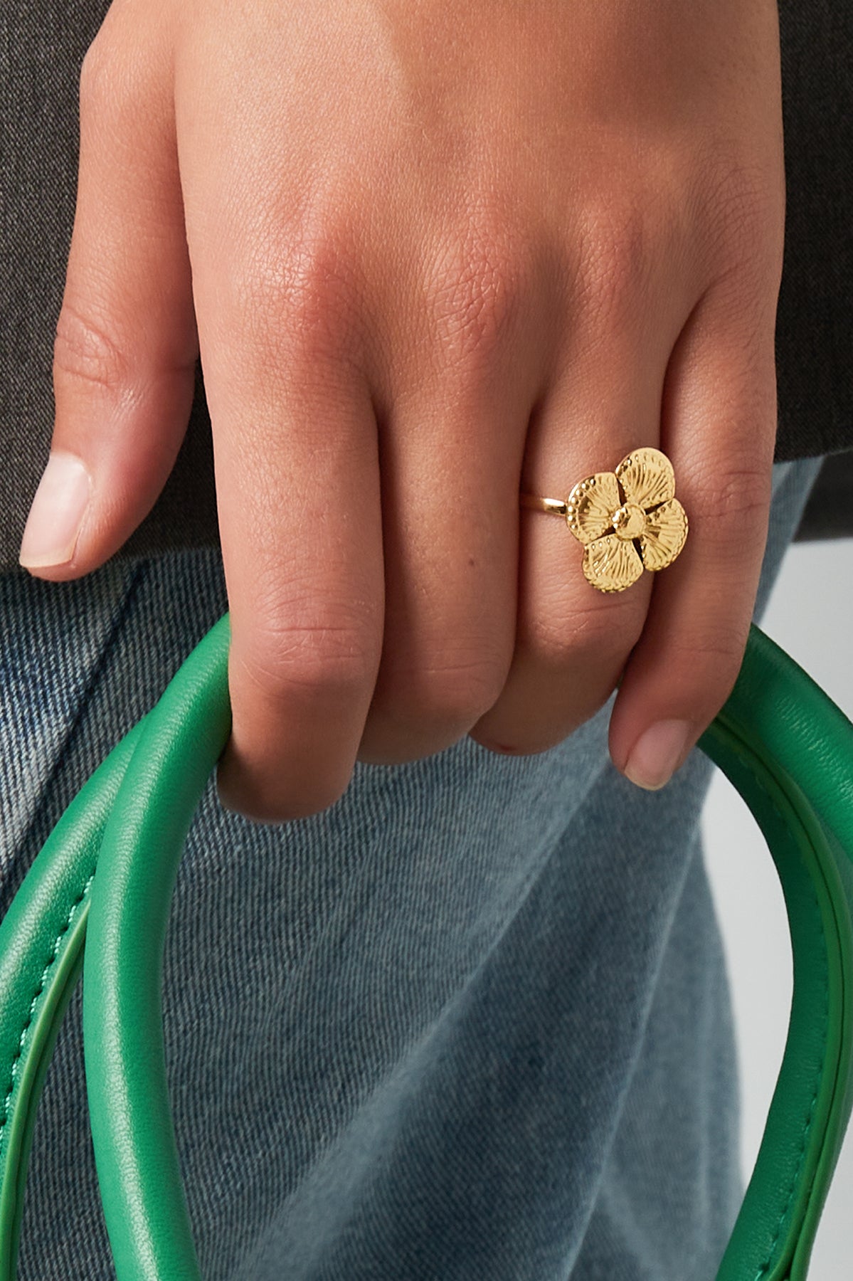 Verstelbare ring statement klaver